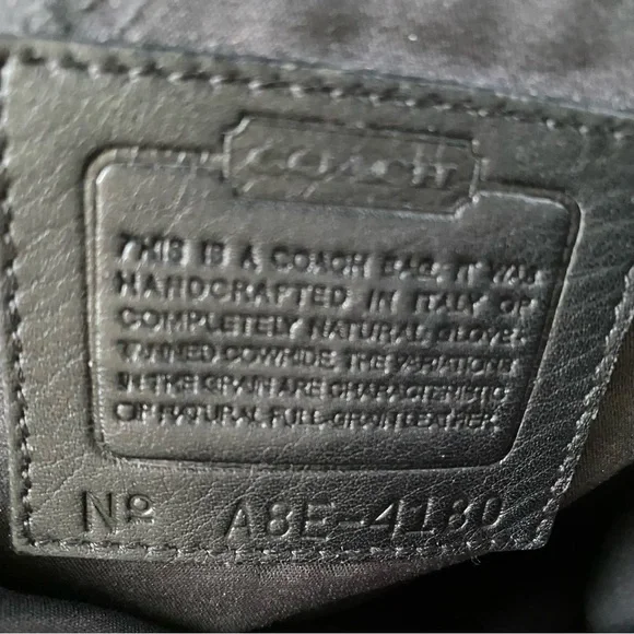 Vintage Coach Lexington Drawstring No. 4180 Black Leather Made in Italy - Picture 9 of 10